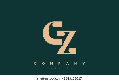 CZ Abstract Geometric Logo Design. Modern and elegant logo design with simplistic typography elements, showcasing branding excellence.