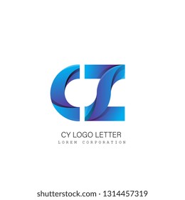 cz c z circle lowercase design of alphabet letter combination with infinity suitable as a logo for a company or business - Vector
