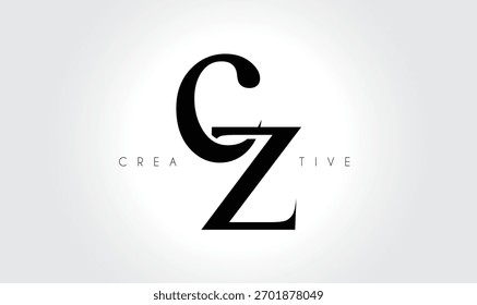 CZ Elegant Serif Monogram Logo - Luxuriöser typografischer Großbuchstabe für modernes Branding