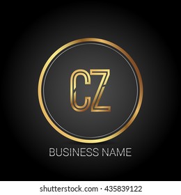 CZ golden initial circle logo for company