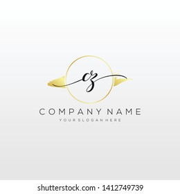 CZ handwriting initial logo template vector.