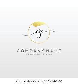 CZ handwriting initial logo template vector.