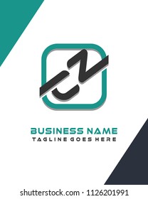 CZ initial box letter logo template vector