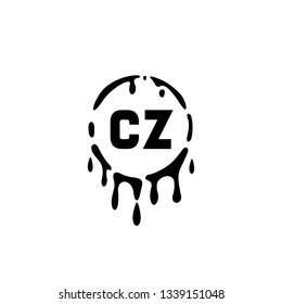 CZ  Initial Handwriting logo template vector