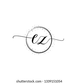 CZ  Initial Handwriting logo template vector