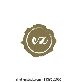 CZ  Initial Handwriting logo template vector