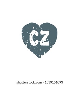 CZ  Initial Handwriting logo template vector