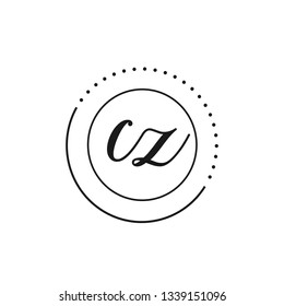 CZ  Initial Handwriting logo template vector