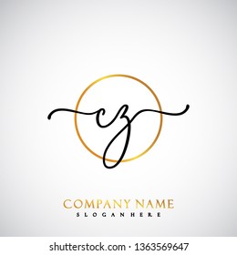 CZ Initial Handwriting logo template vector