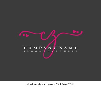 CZ Initial handwriting logo vector