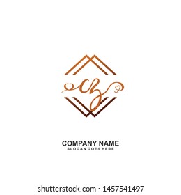 CZ Initial handwriting logo vector