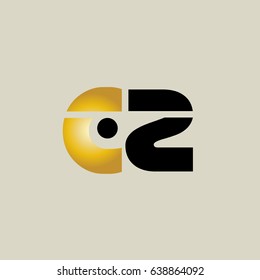 cz initial letter linked lowercase logo. c and z vector template design.