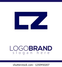 cz Initial Letter lowercase Linked logo icon vector