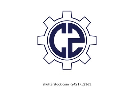 Plantilla vectorial de diseño de logotipo de círculo mecánico de letra CZ inicial. industrial, ingeniería, servicios, marca de palabras, marca de letras, monograma, construcción, empresa, empresa, empresa, comercial, geométrica