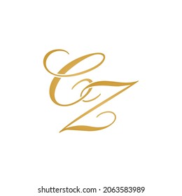 CZ initial logo design vector stock