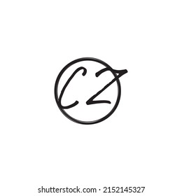CZ initial logo letters in high quality professional design that will print well across any print media