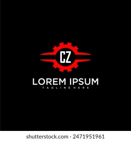 CZ initial monogram for automotive logo design vector