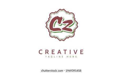 CZ Initials, handwriting logo vector