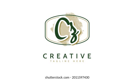 CZ Initials, handwriting logo vector