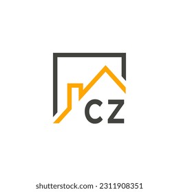 CZ initialisiert Wohnungen moderne Bauunternehmen Logo Vektor.eps