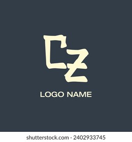 CZ letter abstract monogram initial letter logo design