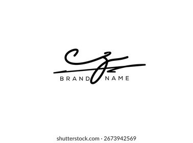 CZ letter elegant cursive beauty handwriting logo.