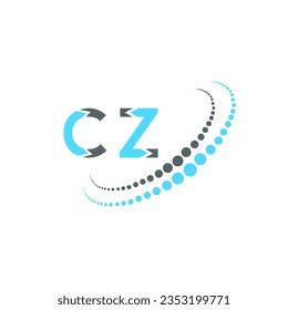 Diseño creativo del logo de la carta CZ. Diseño único de CZ.
