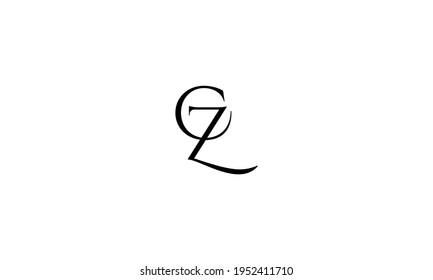 Diseño de logotipo de carta CZ con tipografía moderna creativa.
