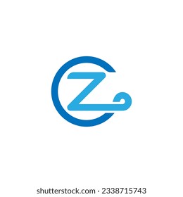 Diseño del logotipo de la letra CZ, concepto del logotipo de la letra del monograma CZ, creativo, icono, vector