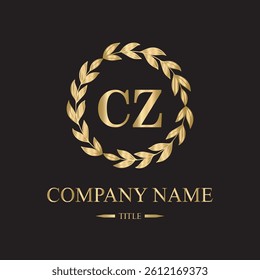 cz logo initial letter luxury royal logo. template symbol. modern golden luxury logo. abstract monogram vector letter mark brand fashion. icon  business monogram boutique font Clothing minimalist.