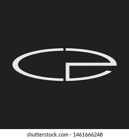 CZ Logo letter oval monogram design template with black and white colors