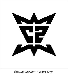CZ Logo monogram with crown up down side design template on white background