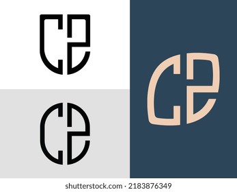 CZ diseño moderno de la letra inicial diseño de un paquete vectorial. Será adecuado para qué empresa o nombre de marca inician esas iniciales.