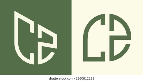 CZ moderne Anfangsbuchstaben Logo Design Vektorbündel. Es ist geeignet, für welche Firma oder Marke diese anfänglich gegründet wird.