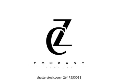 CZ Modern Initials Logo Design. Branding logo with stylized initials showcasing bold design and modern aesthetic. Ideal for professional business branding or creative projects focusing on minimalistic
