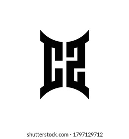 CZ monogram logo with curved side design template