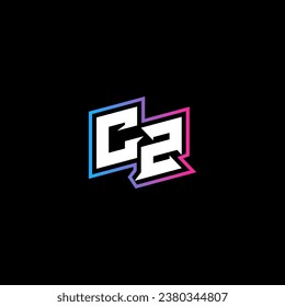 CZ monogram logo design with abstract shape concept in vector