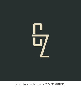 CZ Monogram Logo Design With Modern Typography For Brand Identity And Corporate Use