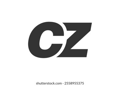 CZ Techno Editable Font Logo For Corporate Branding. Bold, Futuristic Design With Unique Typographic Ideas. Minimal Custom Type And Dynamic Letter Variations For Promotion, Printing, And Book Titles