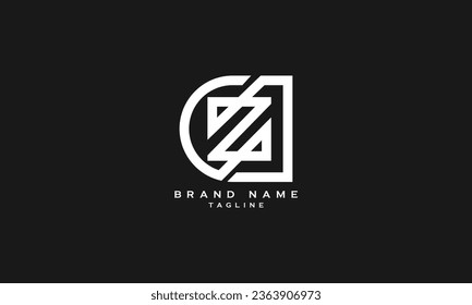 CZ, ZC, Abstract initial monogram letter alphabet logo design