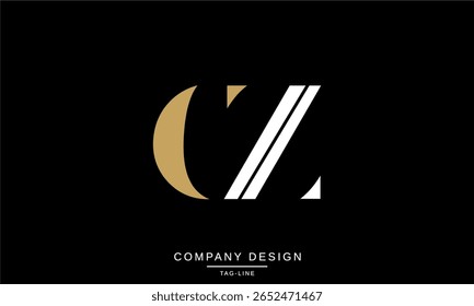 CZ, ZC, C, Z, Abstract Letters Logo Monogram Design Font Icon Vector