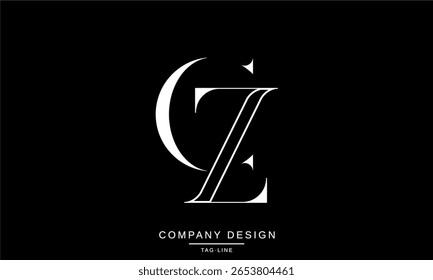 CZ, ZC, C, Z Abstract Letters Logo Monogram Design Font Icon Vector