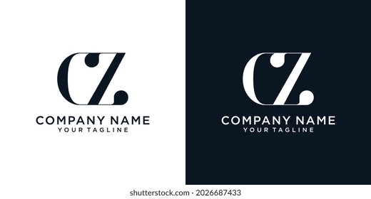 CZ or ZC initial letter logo design concept.