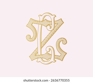 CZ, ZC, logotipo CZ, Letra CZ, Monograma CZ, Monograma de casamento, Logotipo de casamento, Design de logotipo, Monograma Vintage