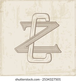 CZ, ZU, Logo CZ, Buchstabe CZ, Vektor, Logo, Hochzeitsmonogramm Initialen, Hochzeitslogo, Hochzeitsmonogramm, Logo-Design, Monogramm Vintage