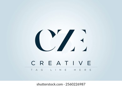 CZE abstract letter logo design. This logo is designed by three abstract letters.