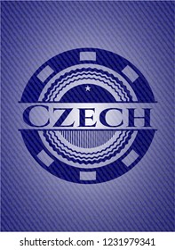 Czech badge with denim background