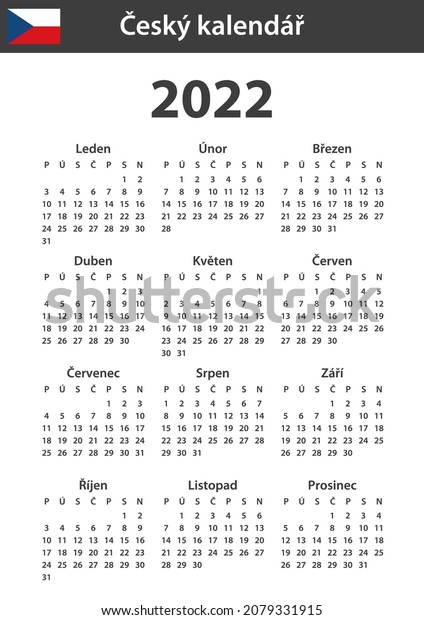 Czech Calendar 2022 Scheduler Agenda Diary Stock Vector (Royalty Free ...