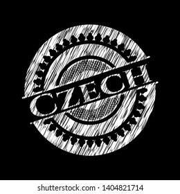 Czech chalkboard emblem. Vector Illustration. Detailed.