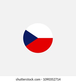 Czech Circle Flag Vector Illustration